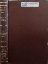 Image of The Sacred Books of The East Vol. 36 : The Questions Of King Milinda Part II